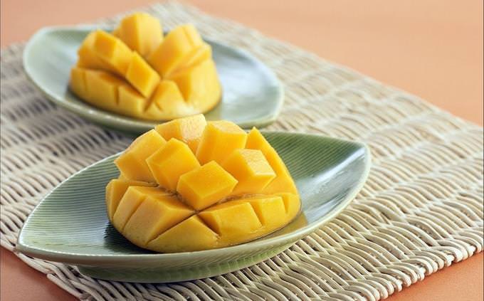 Mango served on a plate