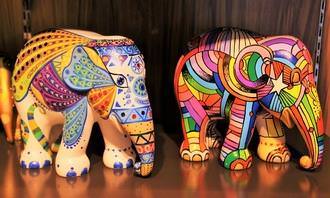 Colorful elephants