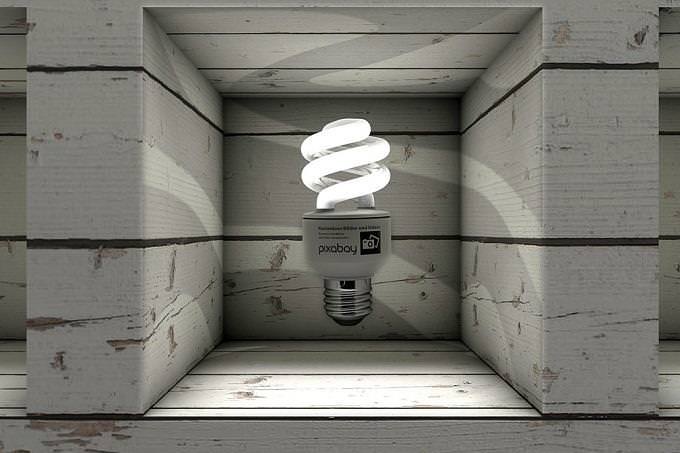 Graphic illustration of a space with a light bulb