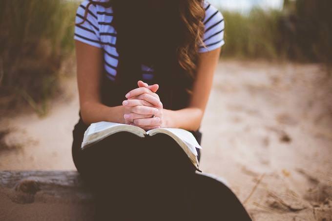 Personality test: A woman sitting with a book