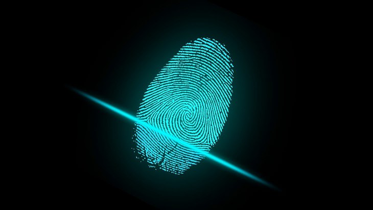 Body Parts facts: blue fingerprint on black background
