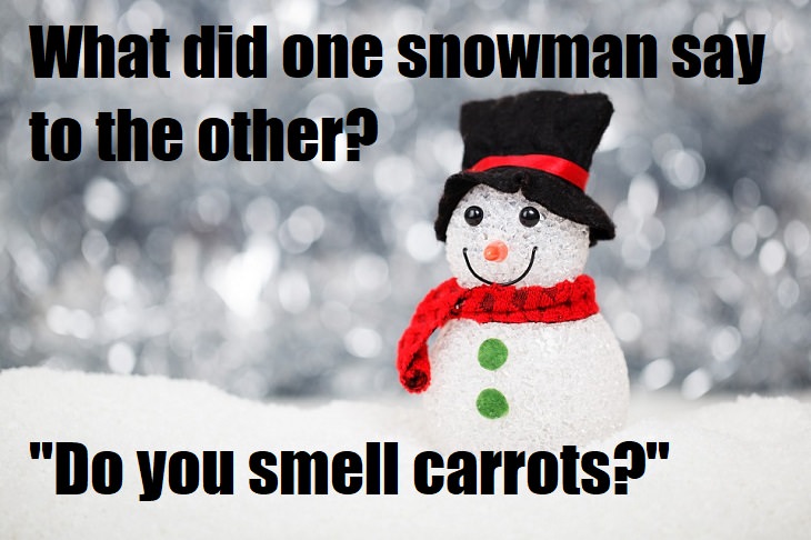 What did one snowman say to the other? Do you smell carrots? very terrible jokes