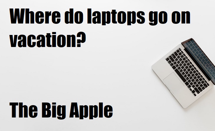 Where do laptops go on vacation? The Big Apple. lame humor
