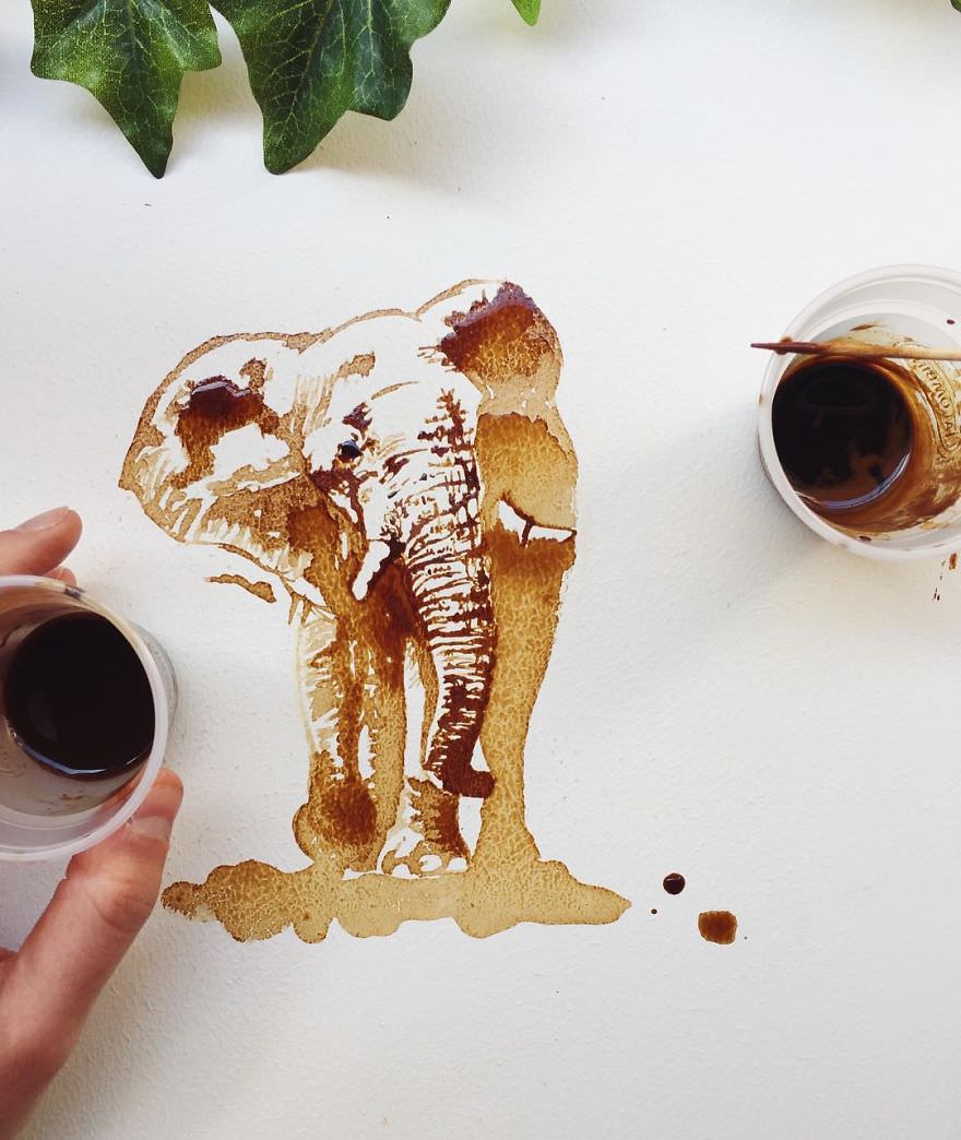 Amazing Spilled Coffee Art