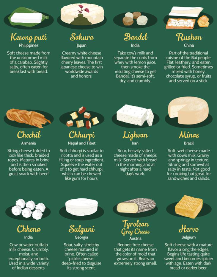 51 Cheeses From Around the World