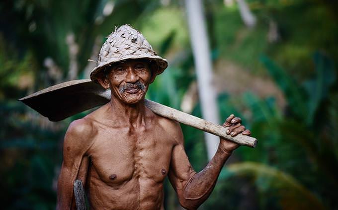 An elderly farmer