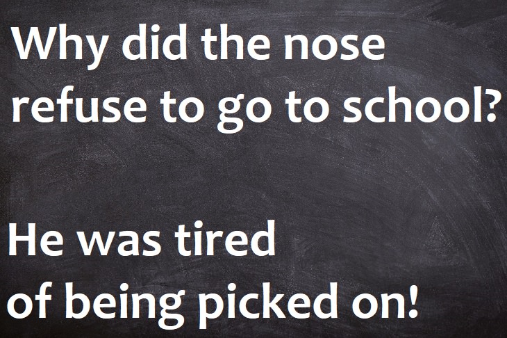 Why did the nose refuse to go to school. It was tired of being picked on.