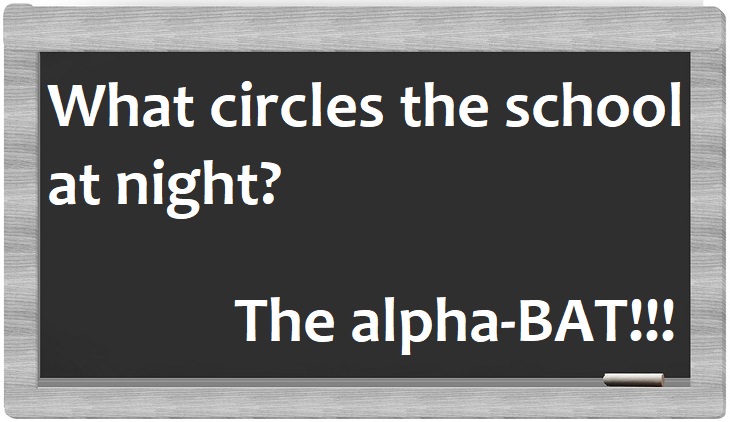 What circles the school at night? The alpha-BAT
