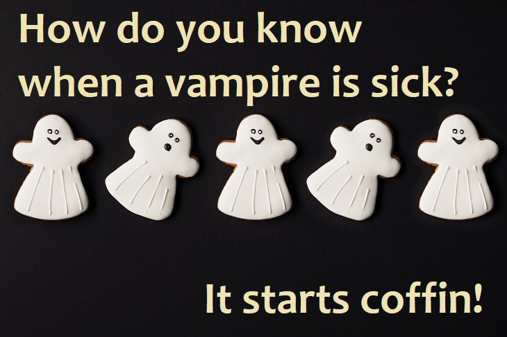 How do you know when a vampire is sick? It starts coffin.