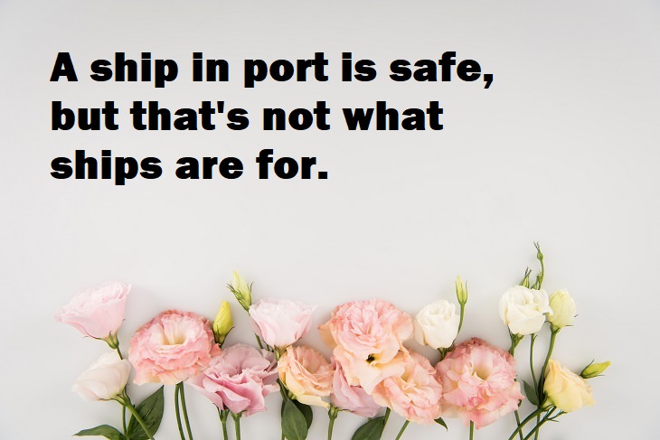 Beautiful Quotes - A ship in port is safe, but that's not what ships are for.