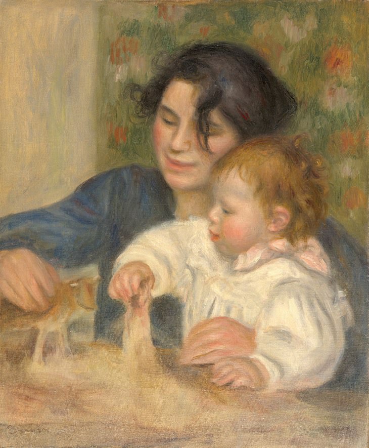 renoir painting - Gabrielle Renard and Infant Son Jean