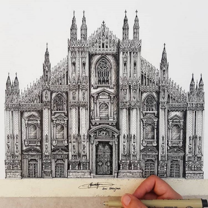 Stunning Ink Drawings of Architecture Art