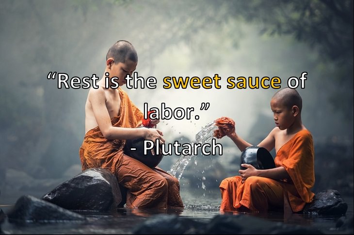  “Rest is the sweet sauce of labor.” - Plutarch