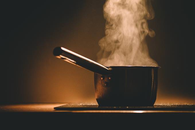 A steaming pot