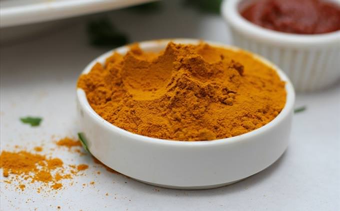 turmeric in a white bowl