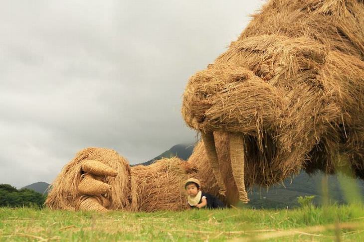 rice straw art