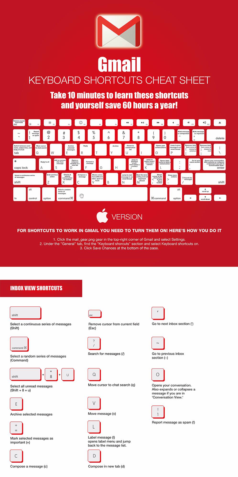 gmail shortcuts settings