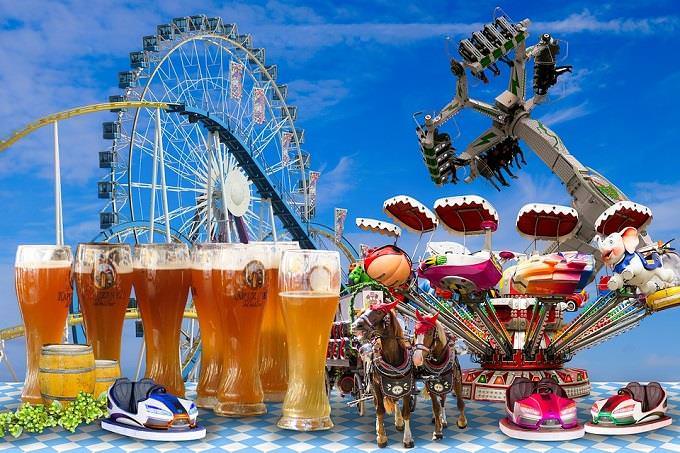 Amusement park rides and beer