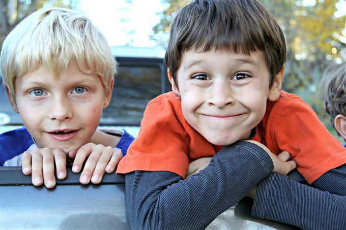 Children making faces