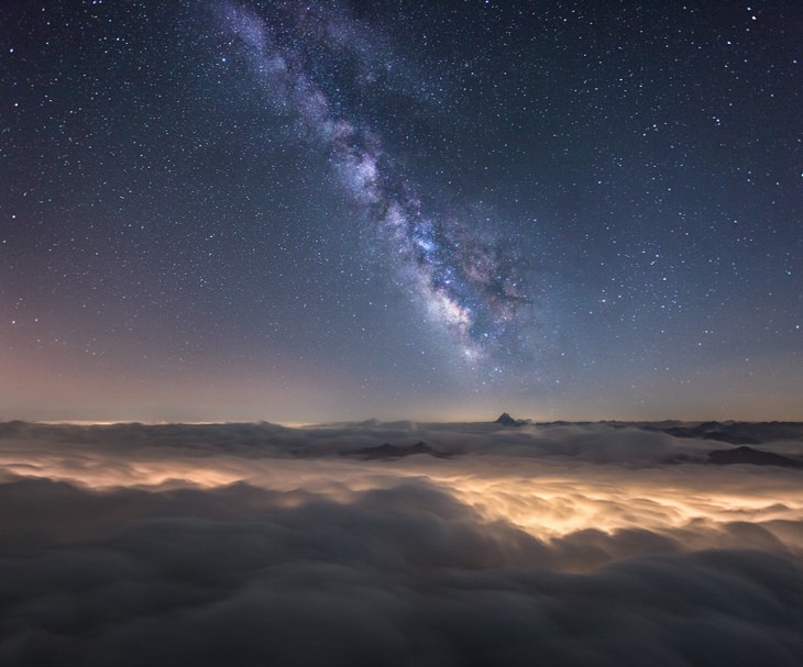 Alps Photography Bertero Milky Way Above A Sea Of Clouds