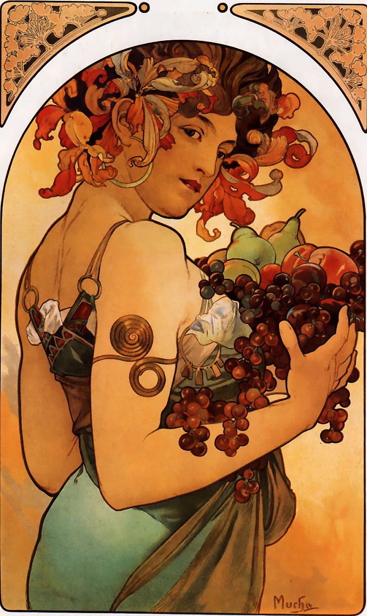 fruit Alphonse Mucha