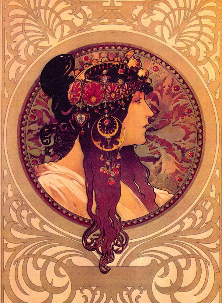 donna orechini Alphonse Mucha