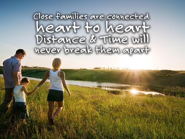 A Close Family is Connected Heart to Heart