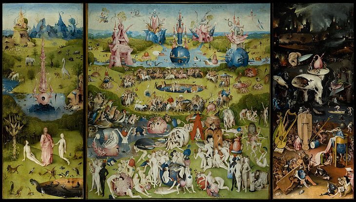 curious detail in famous art Hieronymus Bosch, The Garden of Earthly Delights (1505-1510)