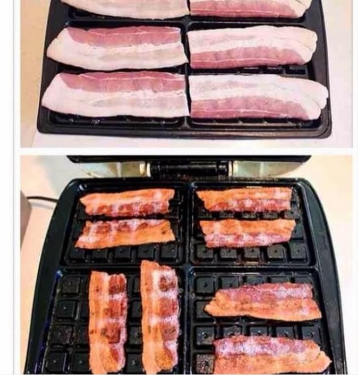 cooking and storage tips bacon in a waffle iron
