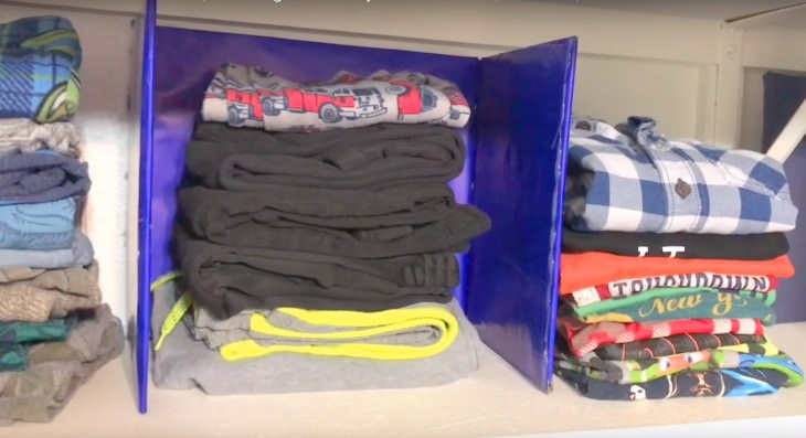 Organization Hacks to Declutter Your Closet shelf divider diy