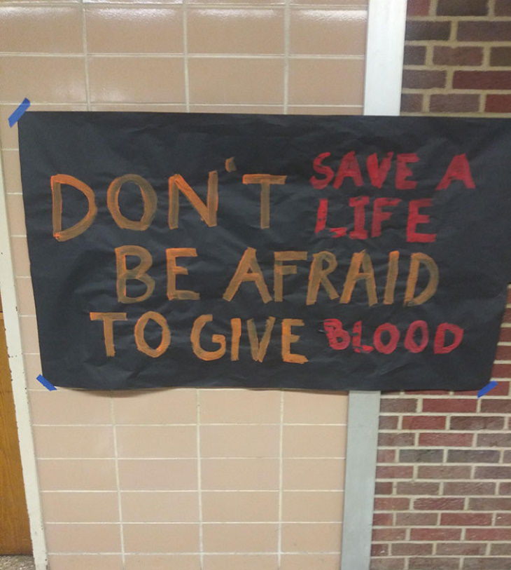 funny signs blood donations