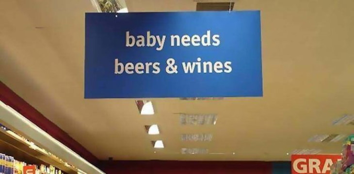 funny signs baby needs beers and wine