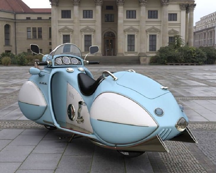 25 Silly and Fun Futuristic Inventions of the Past 1930 Stream Line KJ Henderson motorcycle