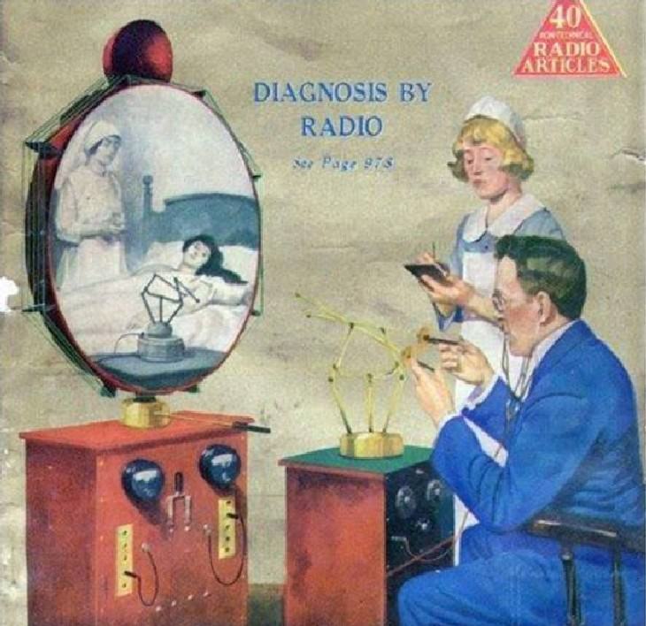 25 Silly and Fun Futuristic Inventions of the Past 1925 illustration of how medical diagnosis by radio