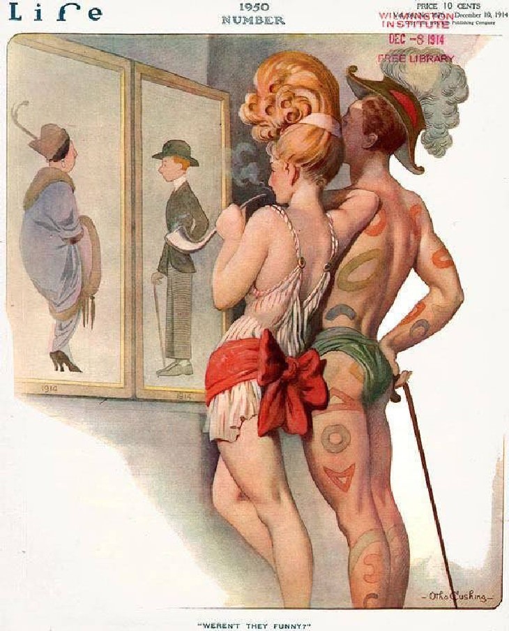 25 Silly and Fun Futuristic Inventions of the Past the fashion of 1950 in 1914, the cover of Life Magazine