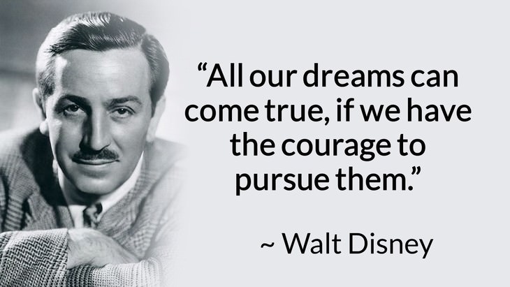 courage inspiring quotes "All our dreams can come true, if we have the courage to pursue them." (Walt Disney)