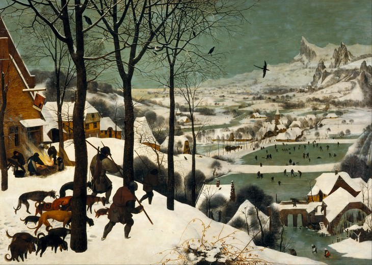 fun facts about famous artworks 'The Hunters in the Snow' (1565) by Pieter Bruegel the Elder