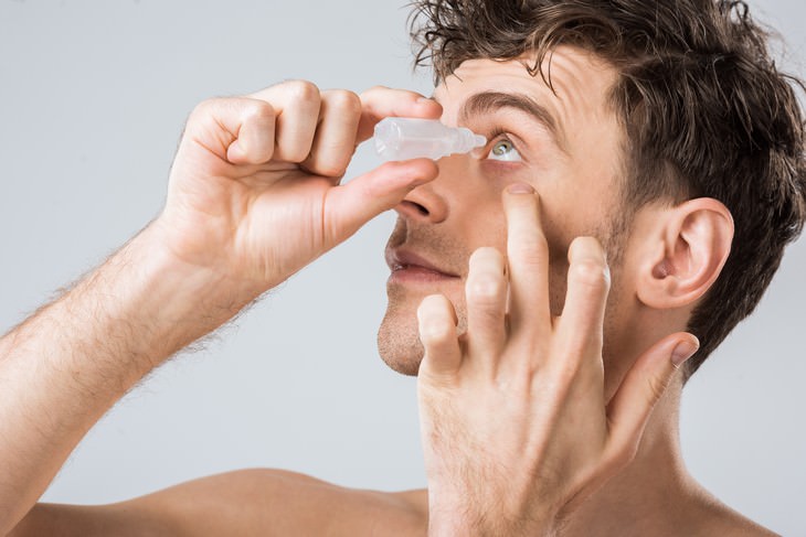 Habits Bad for Eyes man using eye drops