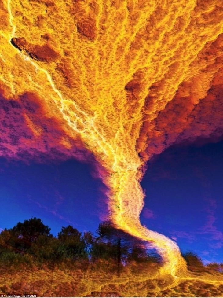 natural optical illusions fire tornado