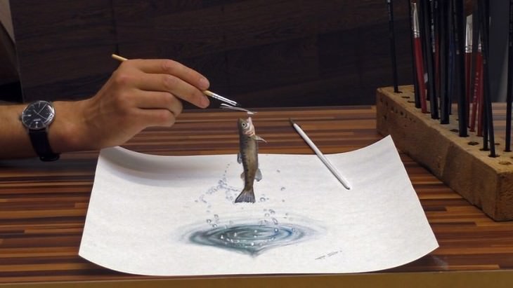 3D art by Stefan Pabst fish jumping out of water