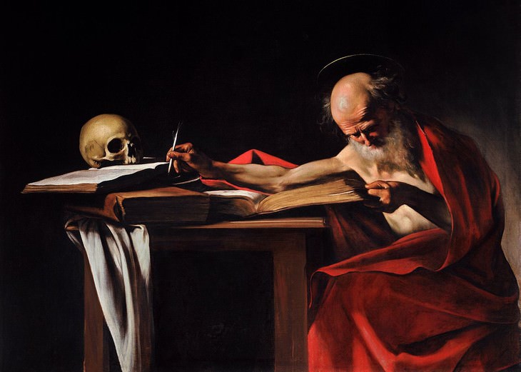 Caravaggio Art Saint Jerome in His Study (1605-1606)