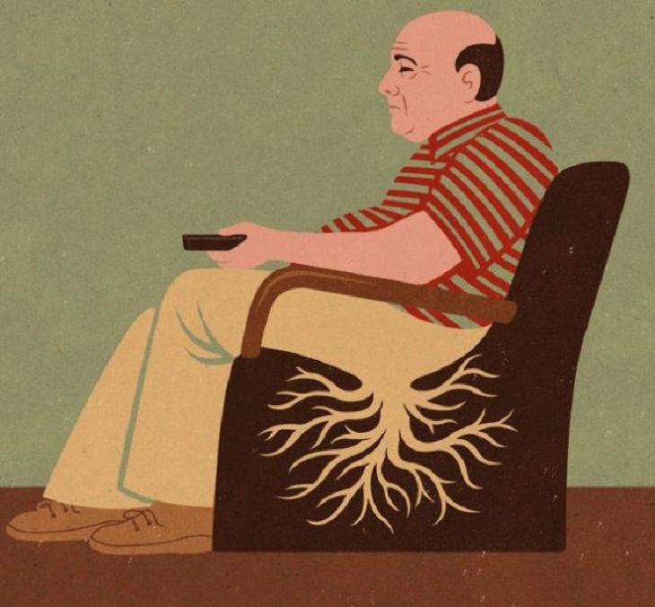  Modern Society Illustrations Sedentary Lifestyle