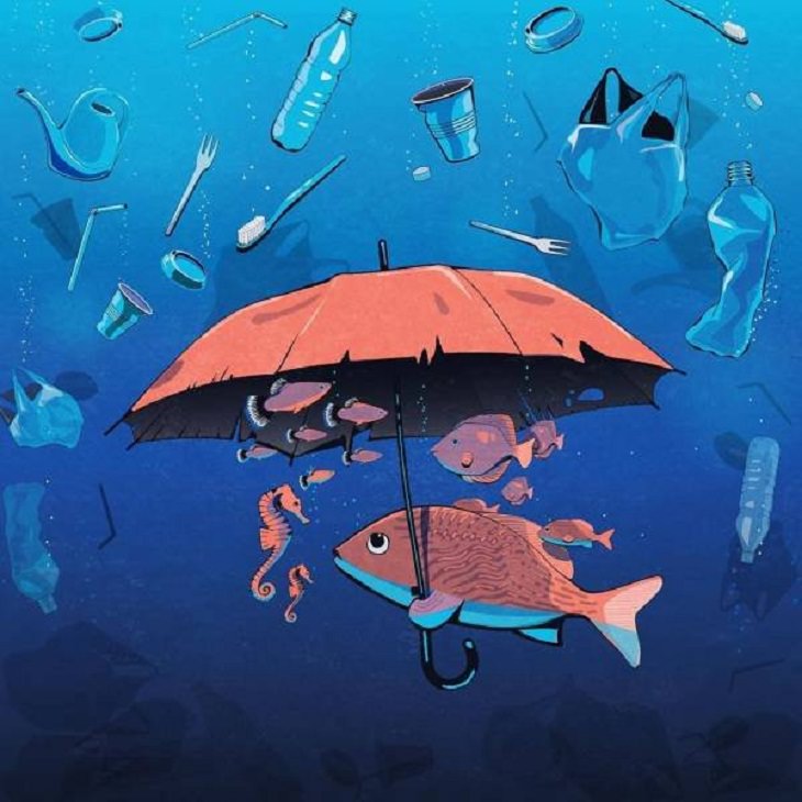  Modern Society Illustrations ocean and plastic