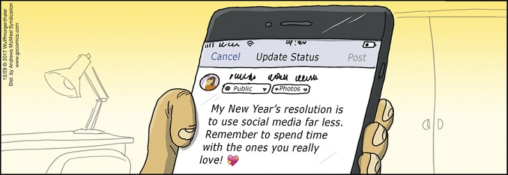 New Year Resolution Comics social media