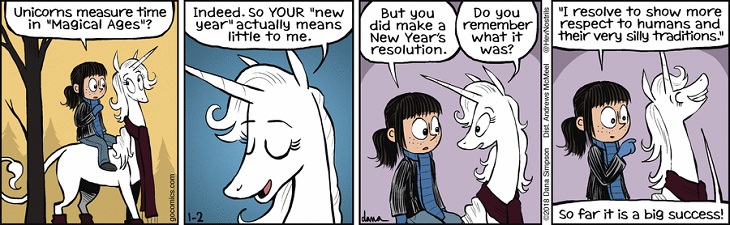 New Year Resolution Comics silly traditions 