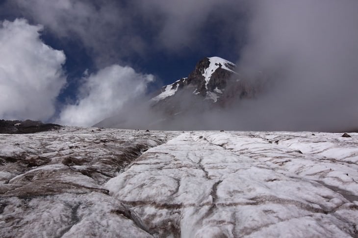 Georgia natural beauty:The snowy top of mount Kazbek