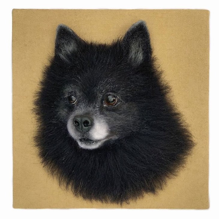  Felted Wool Portraits of Pets Hanna Tsukanova shitzu black