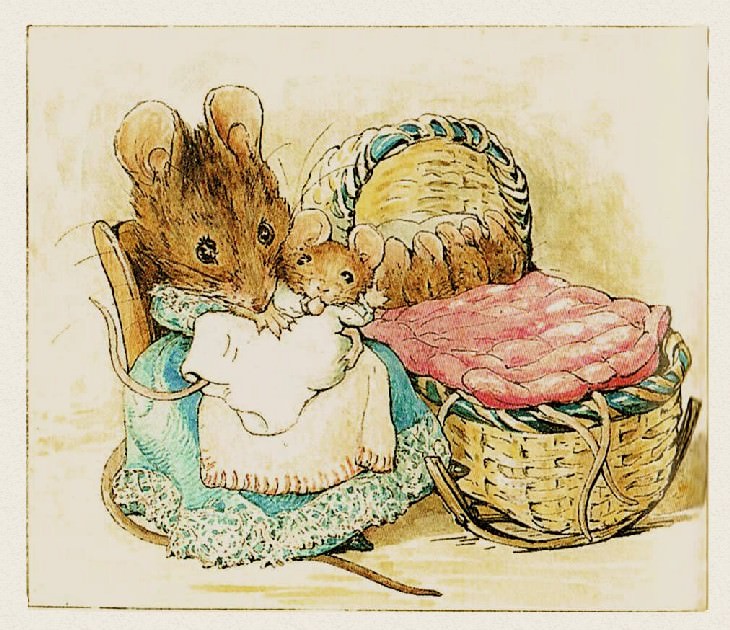 Beatrix Potter The Tale of Two Bad Mice (1904) Hunca Munca and her babie