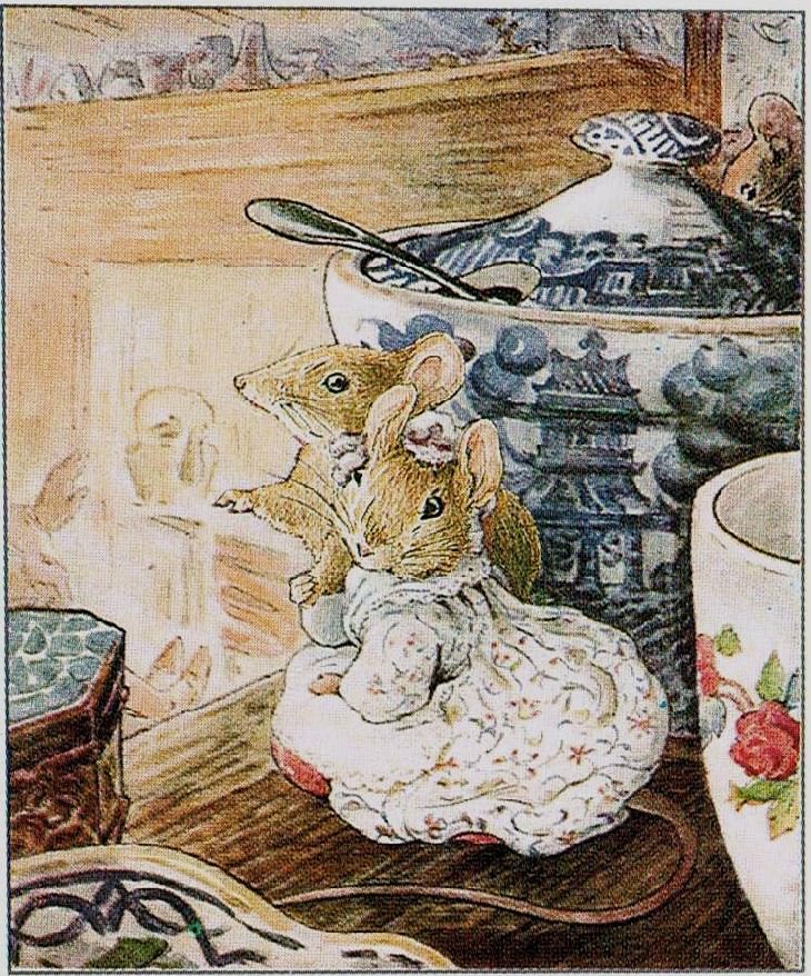 Beatrix Potter The Tailor of Gloucester (1903) The little mice listened to the tailor