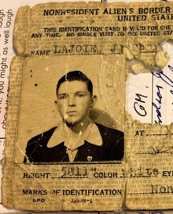 vintage photos US Nonresident Alien Border ID (1943)